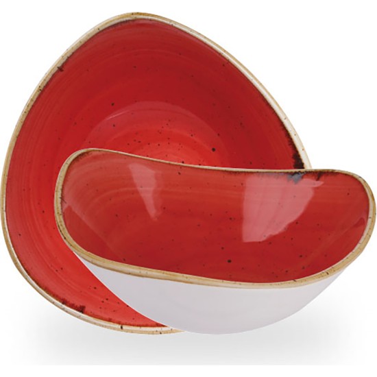 Churchill Stonecast Berry Red Lotus Bowl 7