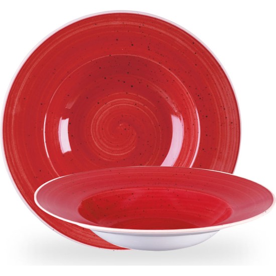 Churchill Stonecast Berry Red Profile Wide Rim Bowl Large 10.90