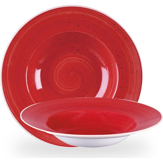 Churchill Stonecast Berry Red Profile Wide Rim Bowl Med 9.4