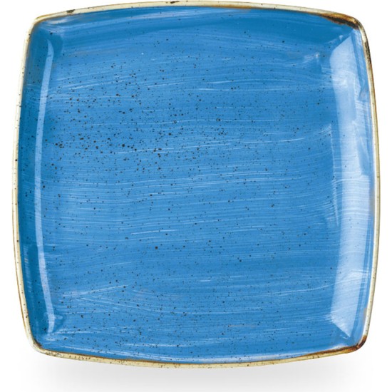 Churchill Stonecast Cornflower Blue Square Deep Plate 10.5