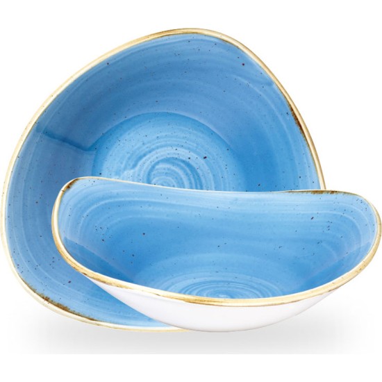 Churchill Stonecast Cornflower Blue Triangular Bowl 9.25
