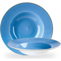 Churchill Stonecast Cornflower Blue Profile Wide Rim Bowl Large 10.90