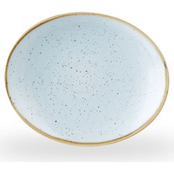 Churchill Stonecast Duck Egg Orbit Oval Coupe Plate 7.75