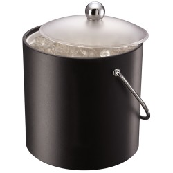 Elia Ice Pail Ice Bucket with Scoop Black Vinyl 3 L