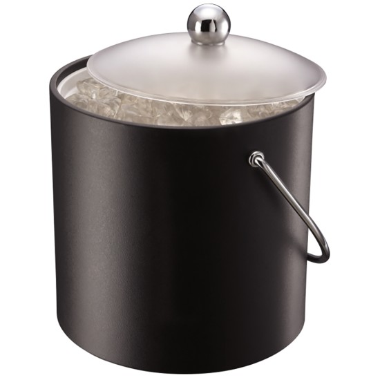 Elia Ice Pail Ice Bucket with Scoop Black Vinyl 3 L Event Supply Images