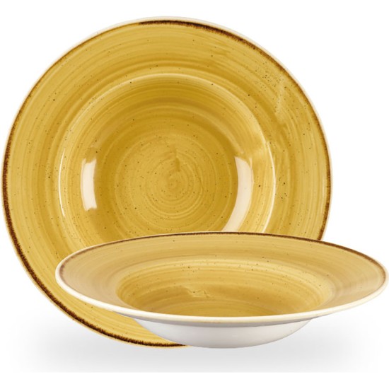 Churchill Stonecast Mustard Profile Wide Rim Bowl Med 9.4