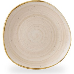 Churchill Stonecast Nutmeg Cream Round Trace Plate 10 3/8