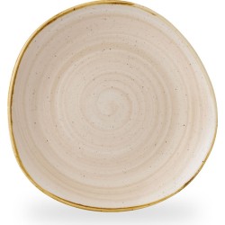 Churchill Stonecast Nutmeg Cream Round Trace Plate 11 1/4