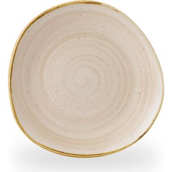 Churchill Stonecast Nutmeg Cream Round Trace Plate 7 1/4