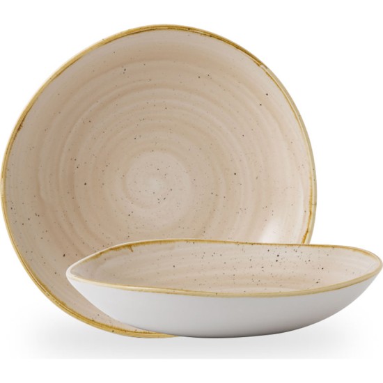 Churchill Stonecast Nutmeg Cream Round Trace Bowl 9 7/8