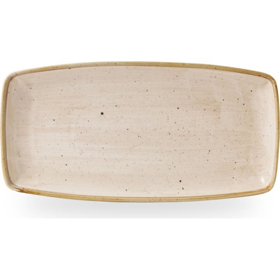 Churchill Stonecast Nutmeg Cream X Squared Oblong Plate 11.75