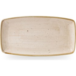 Churchill Stonecast Nutmeg Cream X Squared Oblong Plate 13 1/2