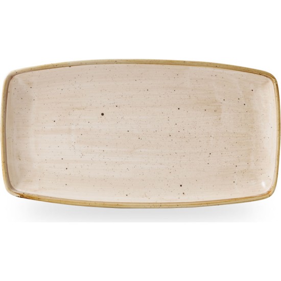 Churchill Stonecast Nutmeg Cream X Squared Oblong Plate 13 1/2