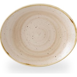 Churchill Stonecast Nutmeg Cream Orbit Oval Coupe Plate 7.75