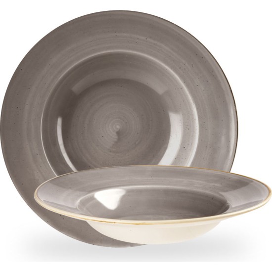 Churchill Stonecast Grey Profile Wide Rim Bowl Large 10.90