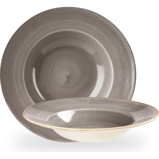 Churchill Stonecast Grey Profile Wide Rim Bowl Med 9.4