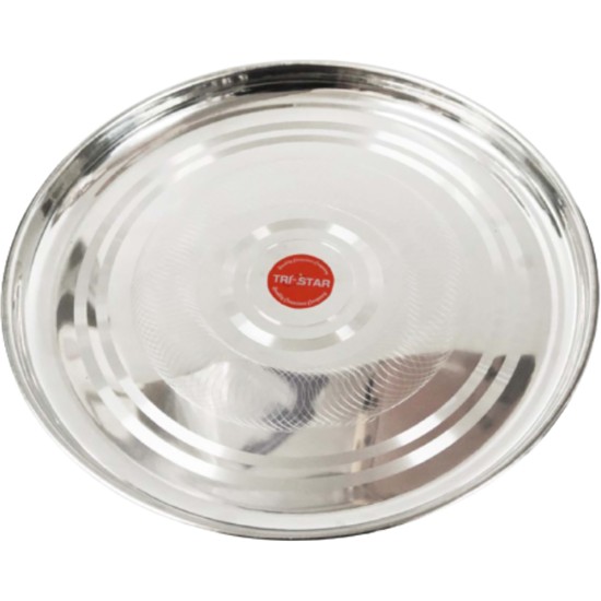 Deep Round Serving Tray Stainless Steel 55cm Catering Supply Images