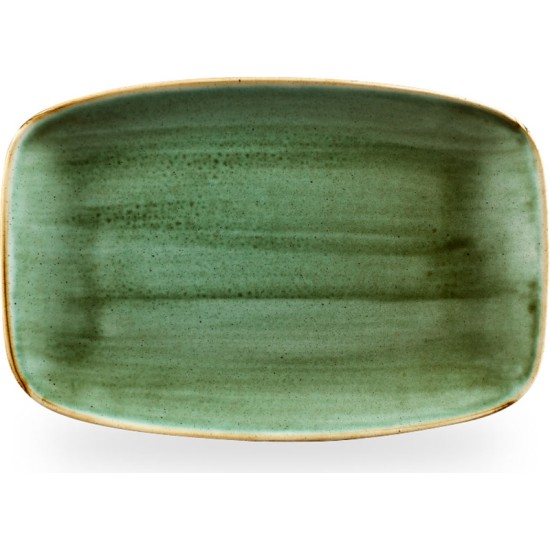 Churchill Stonecast Samphire Green Oblong Chefs Plate 12 X 7 4/5