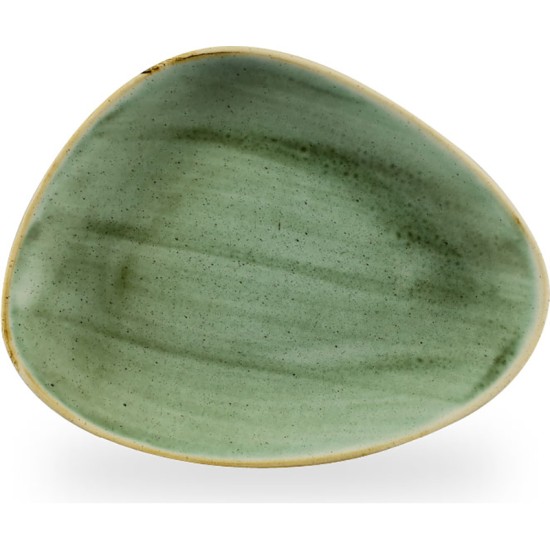 Churchill Stonecast Samphire Green Triangle Chefs Plate 10 3/8