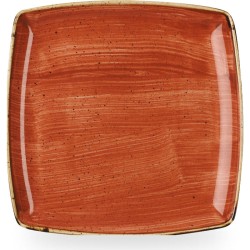 Churchill Stonecast Orange Deep Square Plate 10.25