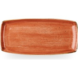 Churchill Stonecast Orange X Squared Oblong Plate 11.75