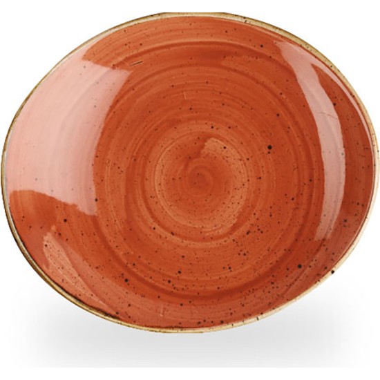 Churchill Stonecast Orange Oval Coupe Plate 7.75