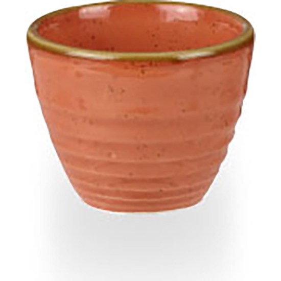 Churchill Stonecast Orange Ripple Dipper Pot 2Oz(Pack of 12) Event Supply Images
