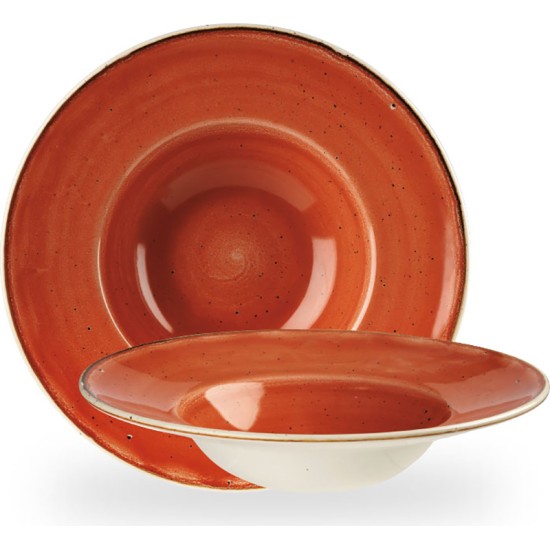 Churchill Stonecast Orange Profile Wide Rim Bowl Med 9.4