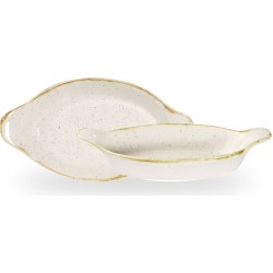 Churchill Stonecast Barley White Intermed Oval Eared Dish 9 1/8 X 5