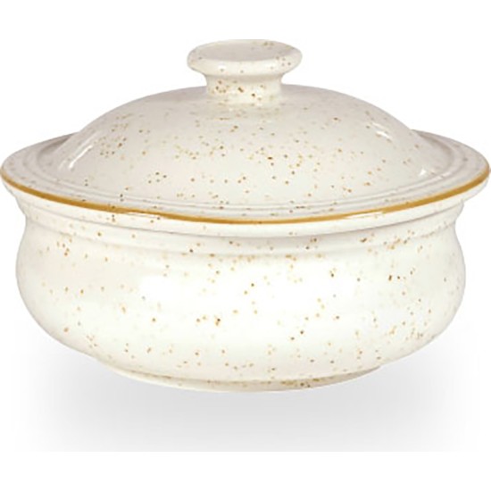 Churchill Stonecast Barley White Lidded Stewpot 15Oz(Pack of 6) Event Supply Images