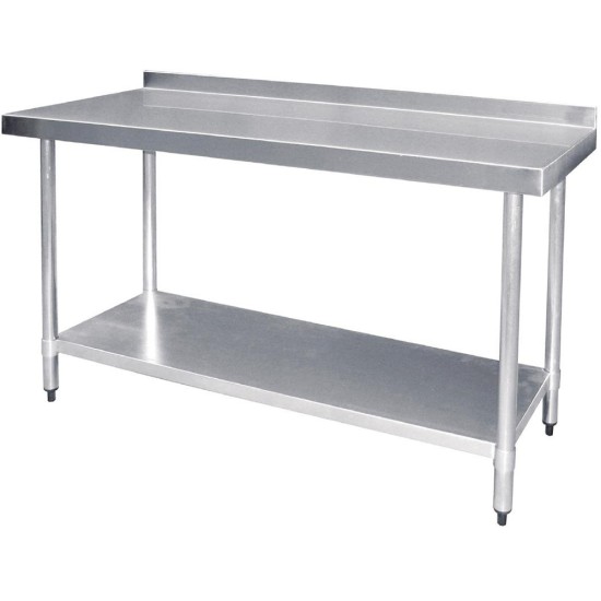 Vogue Stainless Steel Prep Table with Upstand 900mm Event Supply Images