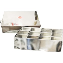 Square Masala Dabba Stainless Steel 9Compartment