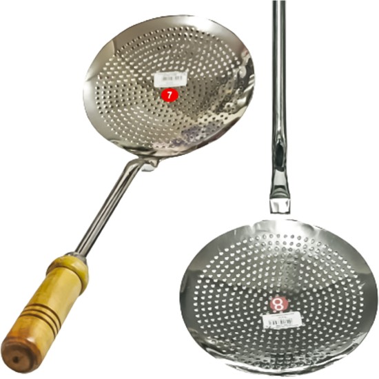 Udipi Skimmer Stainless Steel With Wooden Handle No 7 Catering Supply Images