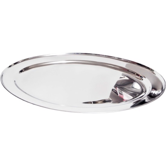 Oval Serving Tray Stainless Steel 40cm Event Supply Images
