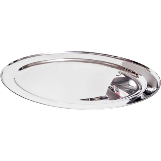 Oval Serving Tray Stainless Steel 45cm Restaurant Supply Images