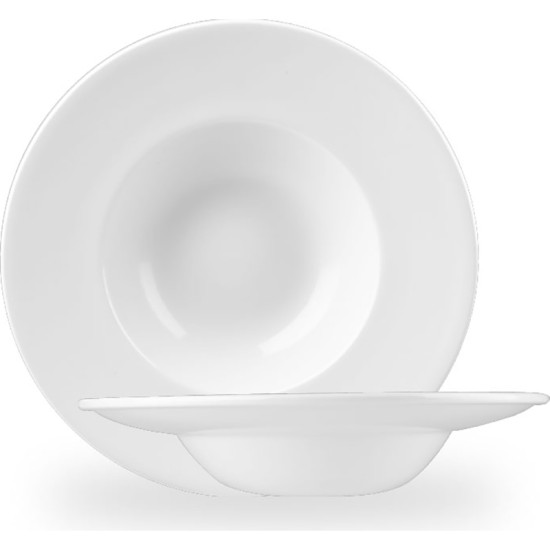 Churchill White Profile Wide Rim Bowl Med 9.4